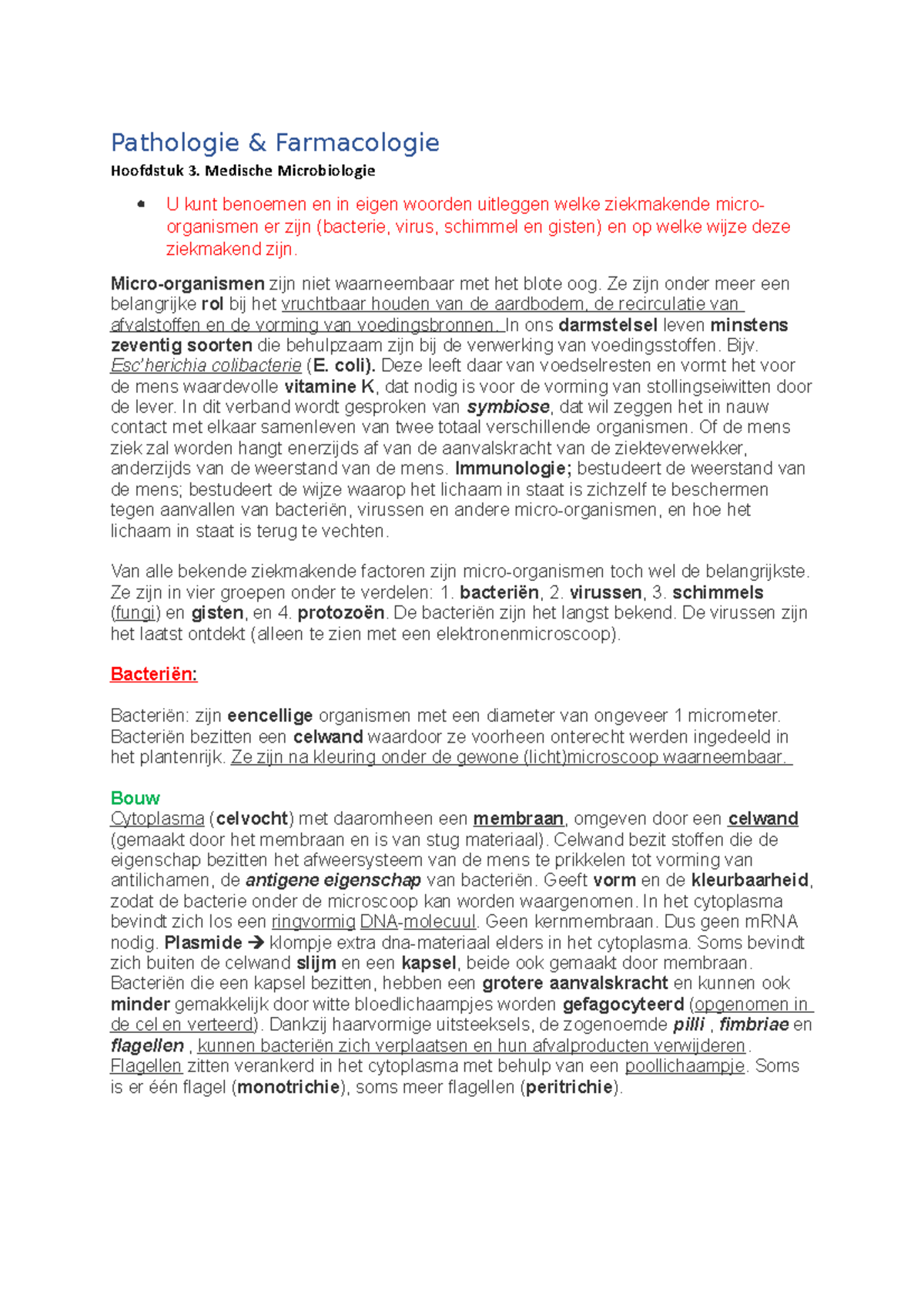 P F Hoofdstuk Medische Microbiologie Pathologie Farmacologie Hoofdstuk Medische