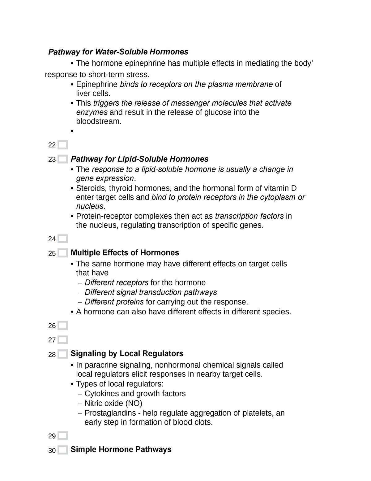 Pathway for Water - Pathway for Water-Soluble Hormones - The hormone ...