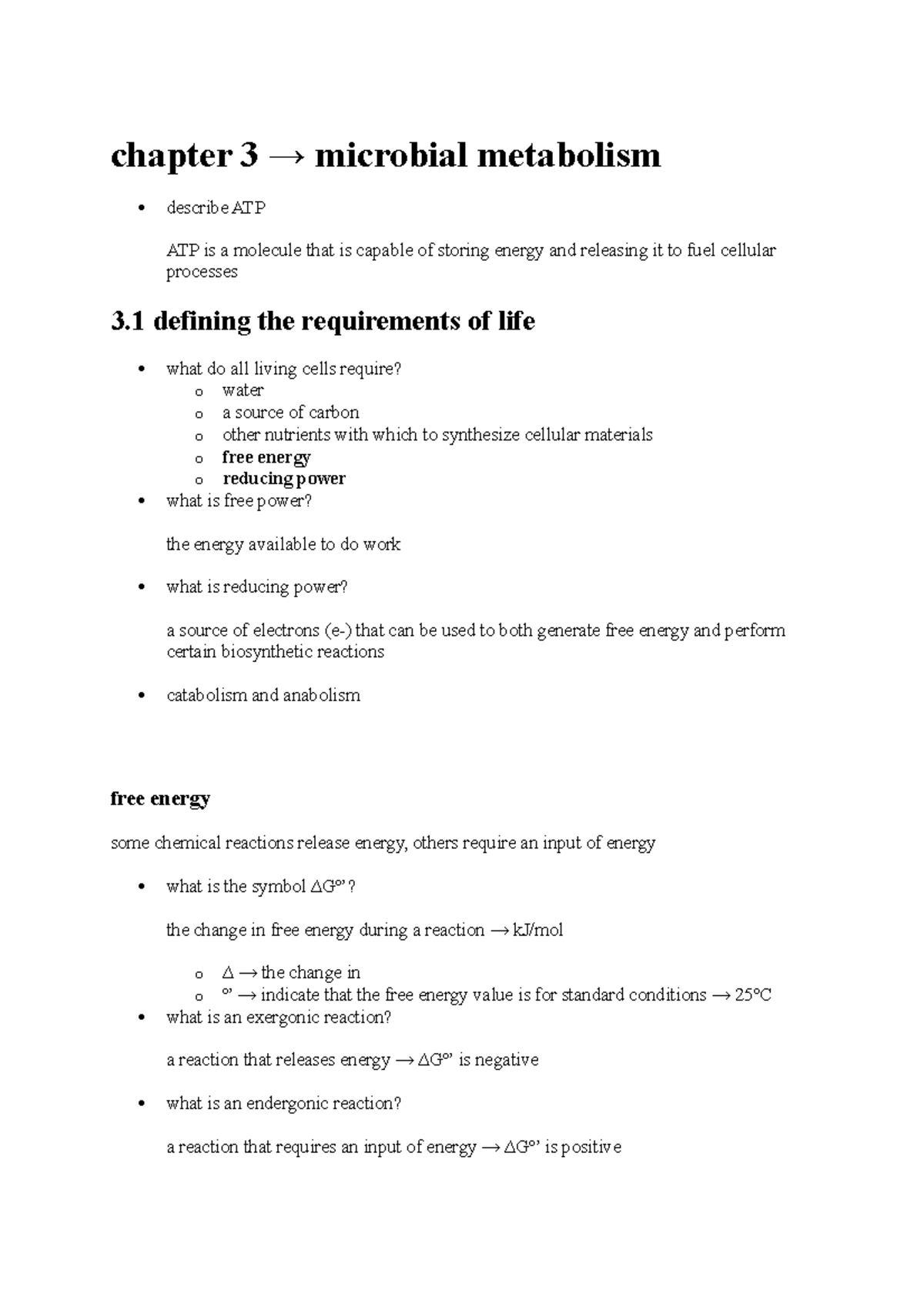 Chapter 3 microbial metabolism chapter 3 → microbial metabolism
