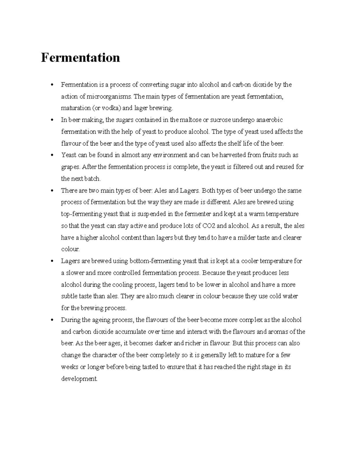 Fermentation notes Fermentation Fermentation is a process of