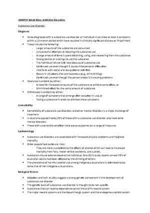 3009PSY exam prep - Final Exam Prep - 3009PSY Week 5: Mood Disorders ...