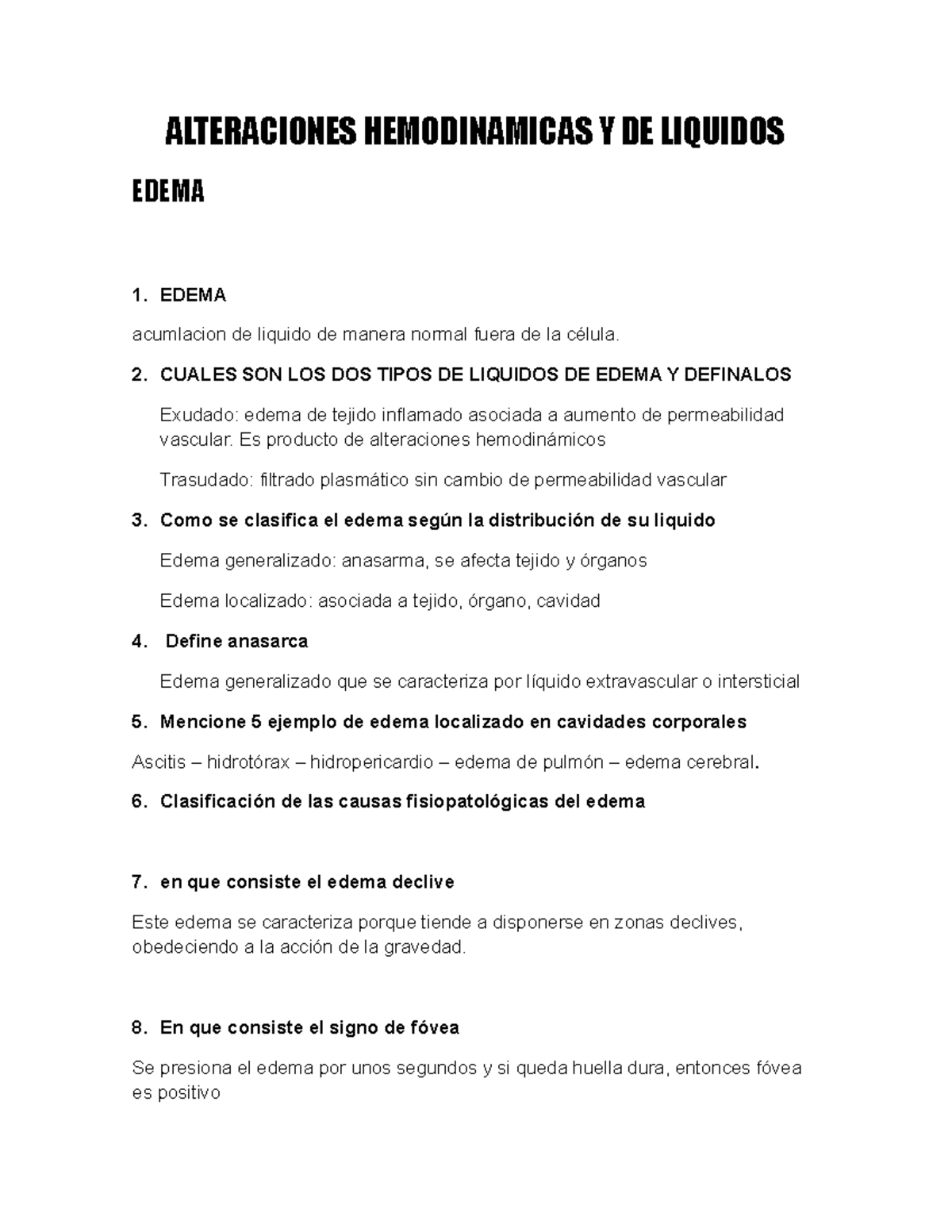 Alteraciones Hemodinamicas Y DE Liquidos Lleno - ALTERACIONES ...