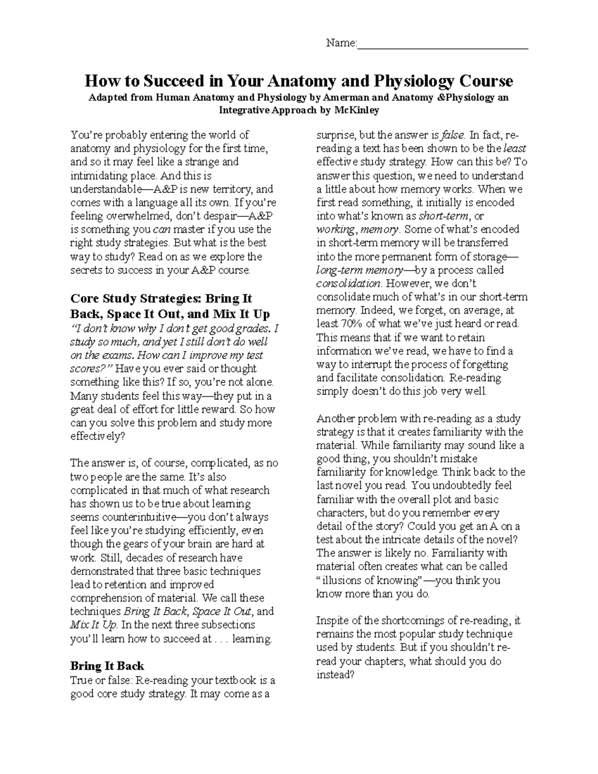 Hsci 101 Off Lab Assignment 1 Fall 2023 How To Succeed In Your