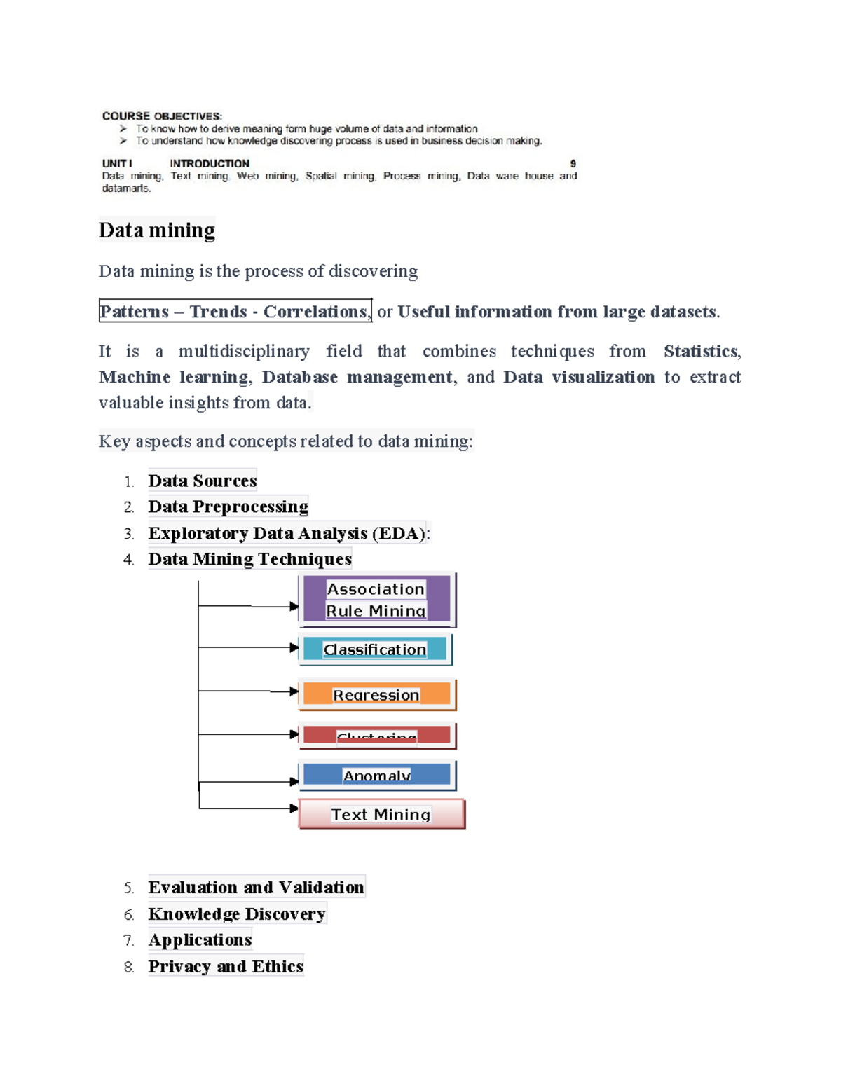 Data mining - Data mining Data mining is the process of discovering ...