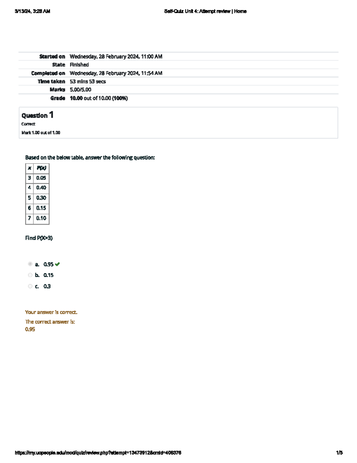 Self-Quiz Unit 4 - Self-Quiz Unit 4 - Introduction to Statistics - Studocu