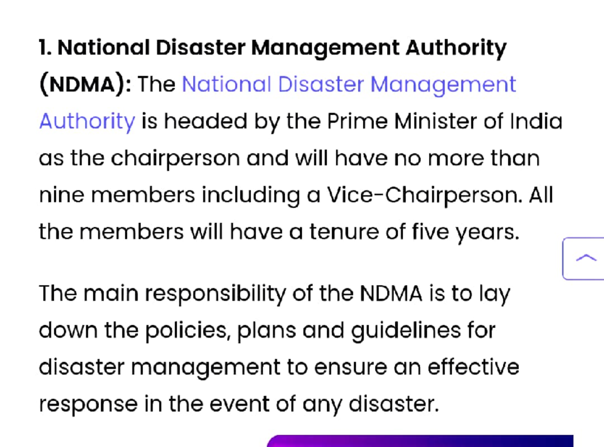 Disaster management Act2005 - 1. National Disaster Management Authority ...