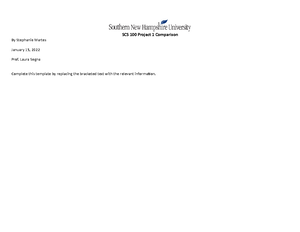 SCS 100 Project 2 Observation Journal - SCS-100-T6213 - SNHU - Studocu