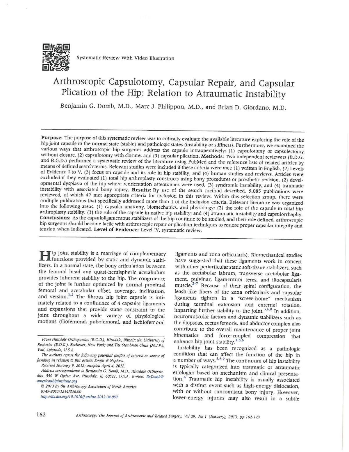 anatomy of the hip and labrum structure - Systematic Review With Video ...