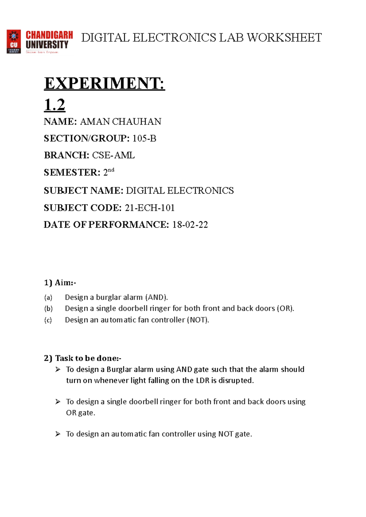 .DE 1 Digital electronics worksheet for K map DIGITAL ELECTRONICS