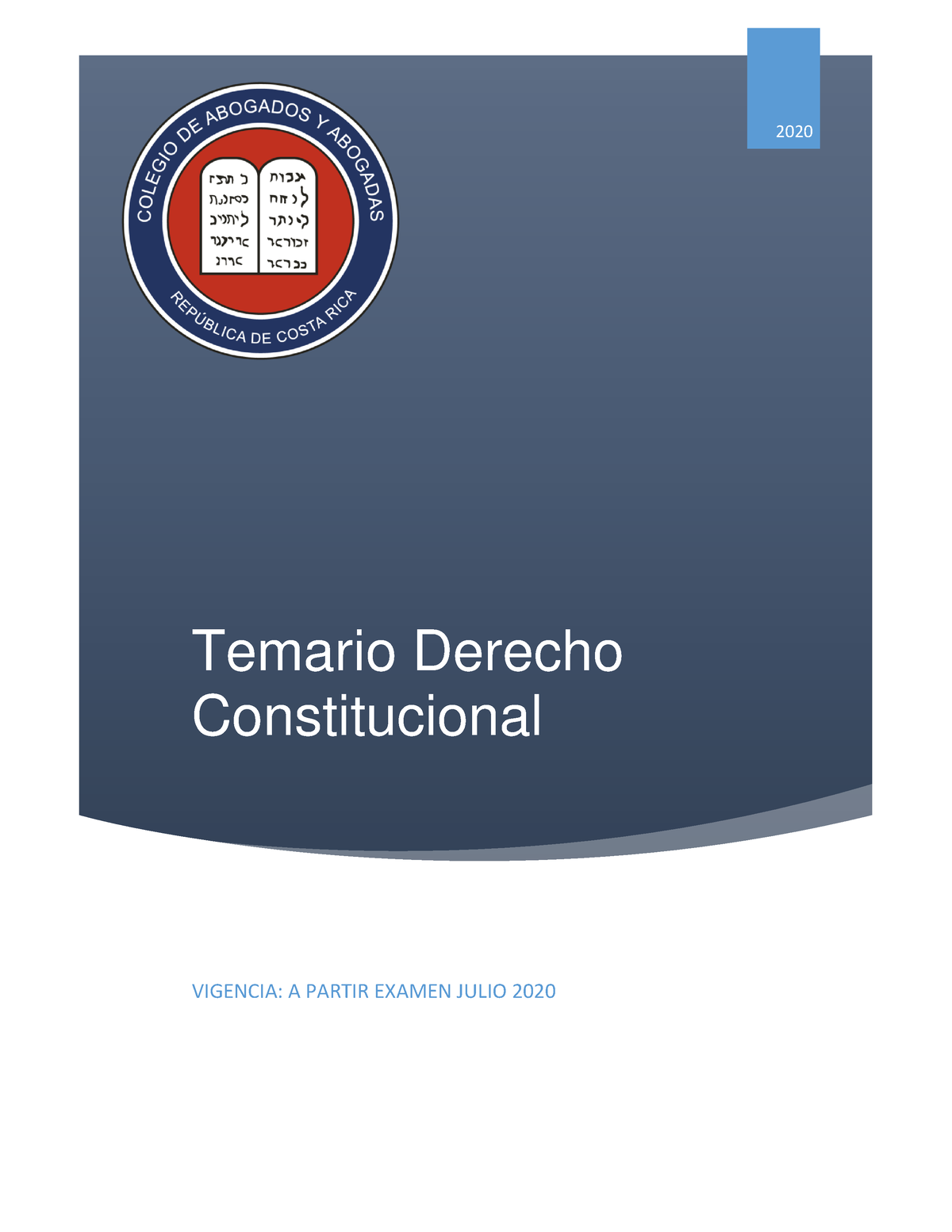 Derecho-Contitucional - Temario Derecho Constitucional 2020 VIGENCIA: A ...