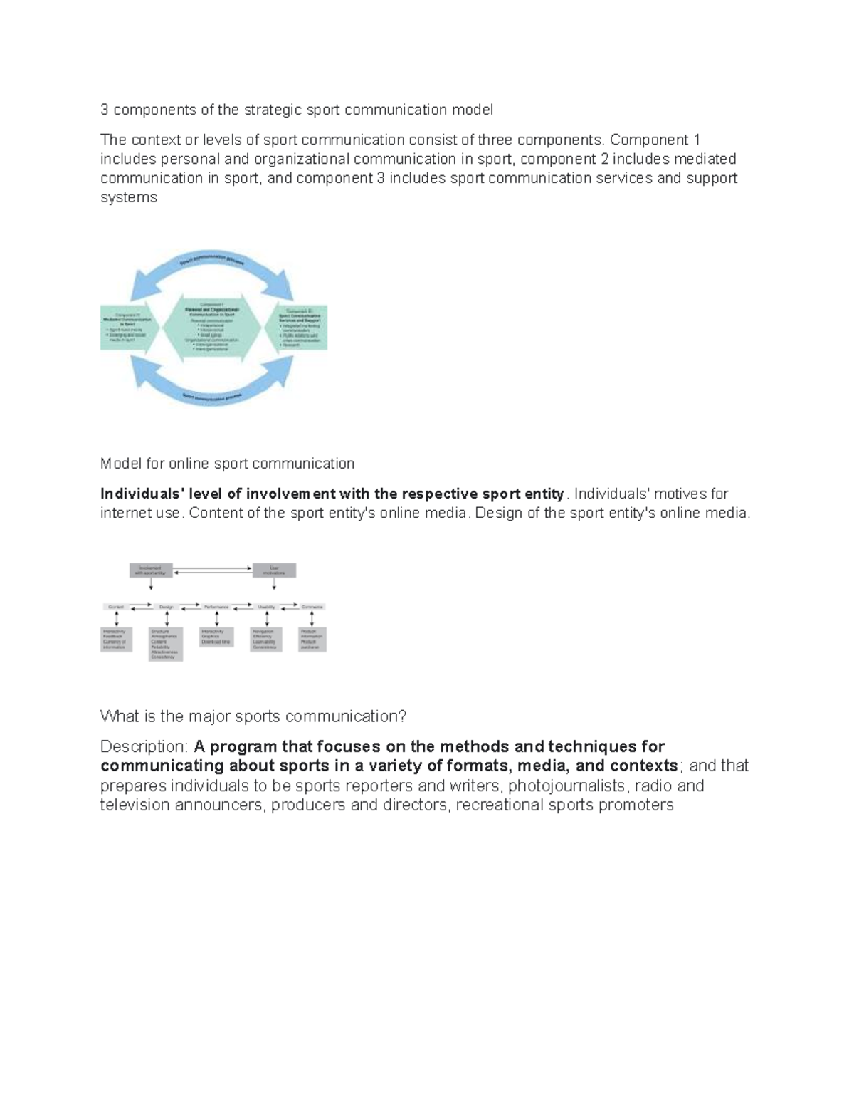 Bahan teori sport Comm 3 components of the strategic sport