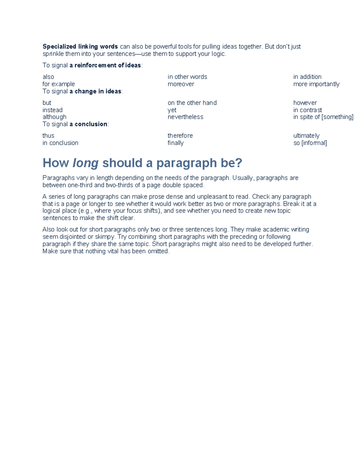P3ABCASDCADASDSDASDAS - Specialized linking words can also be powerful ...
