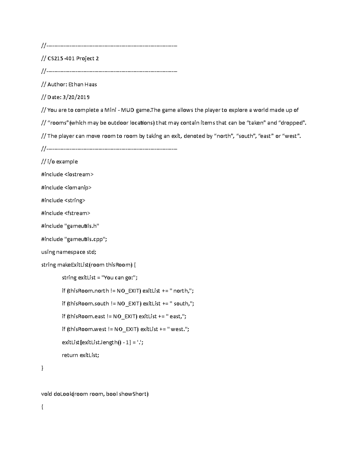 CS215 - Project 2 - //- // CS215-401 Project 2 //- // Author: Ethan ...