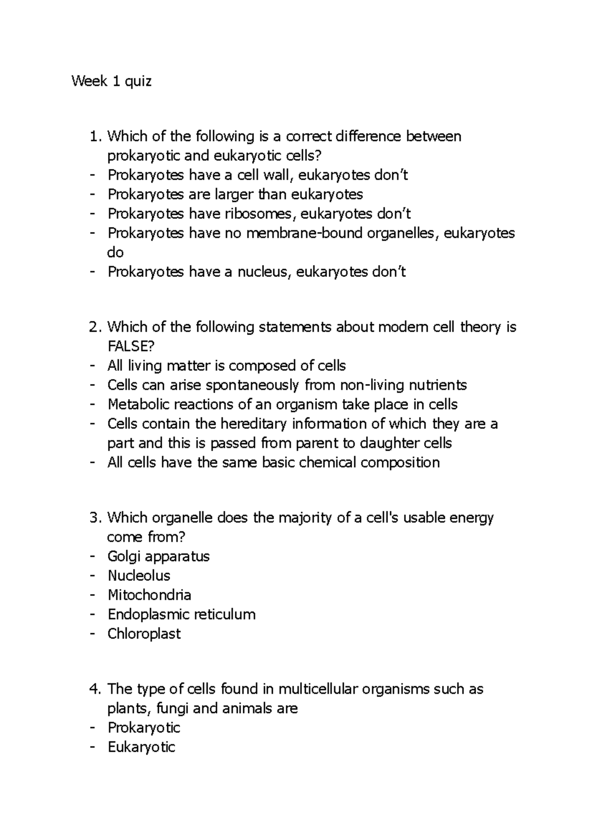 Week 1 quiz - MCQ questions - Week 1 quiz Which of the following is a ...