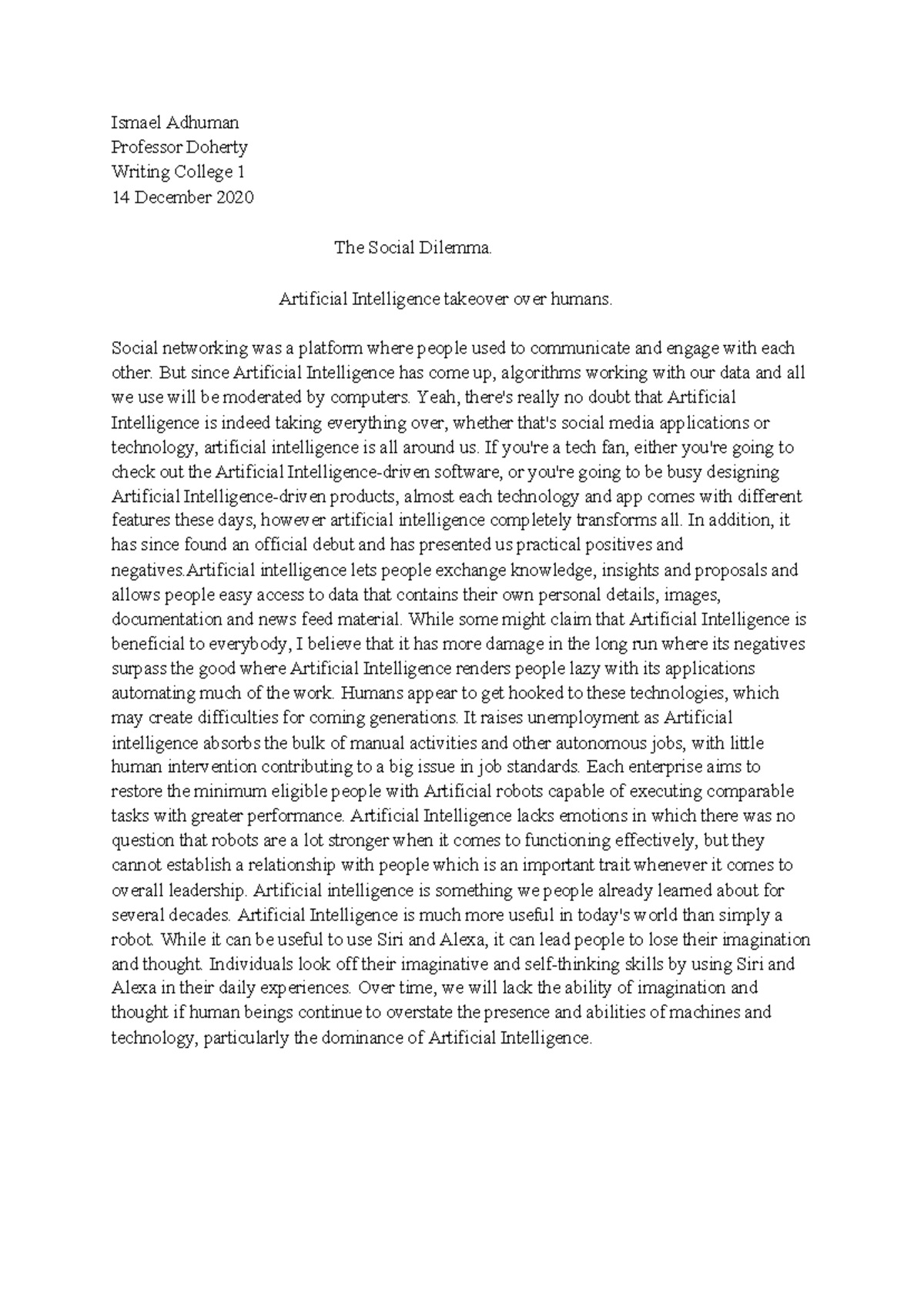 rhetorical analysis essay on social dilemma