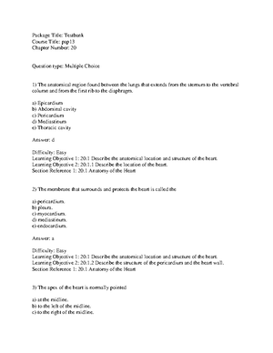 Ch17 - Lecture notes ch 17 - Package Title: Testbank Course Title ...