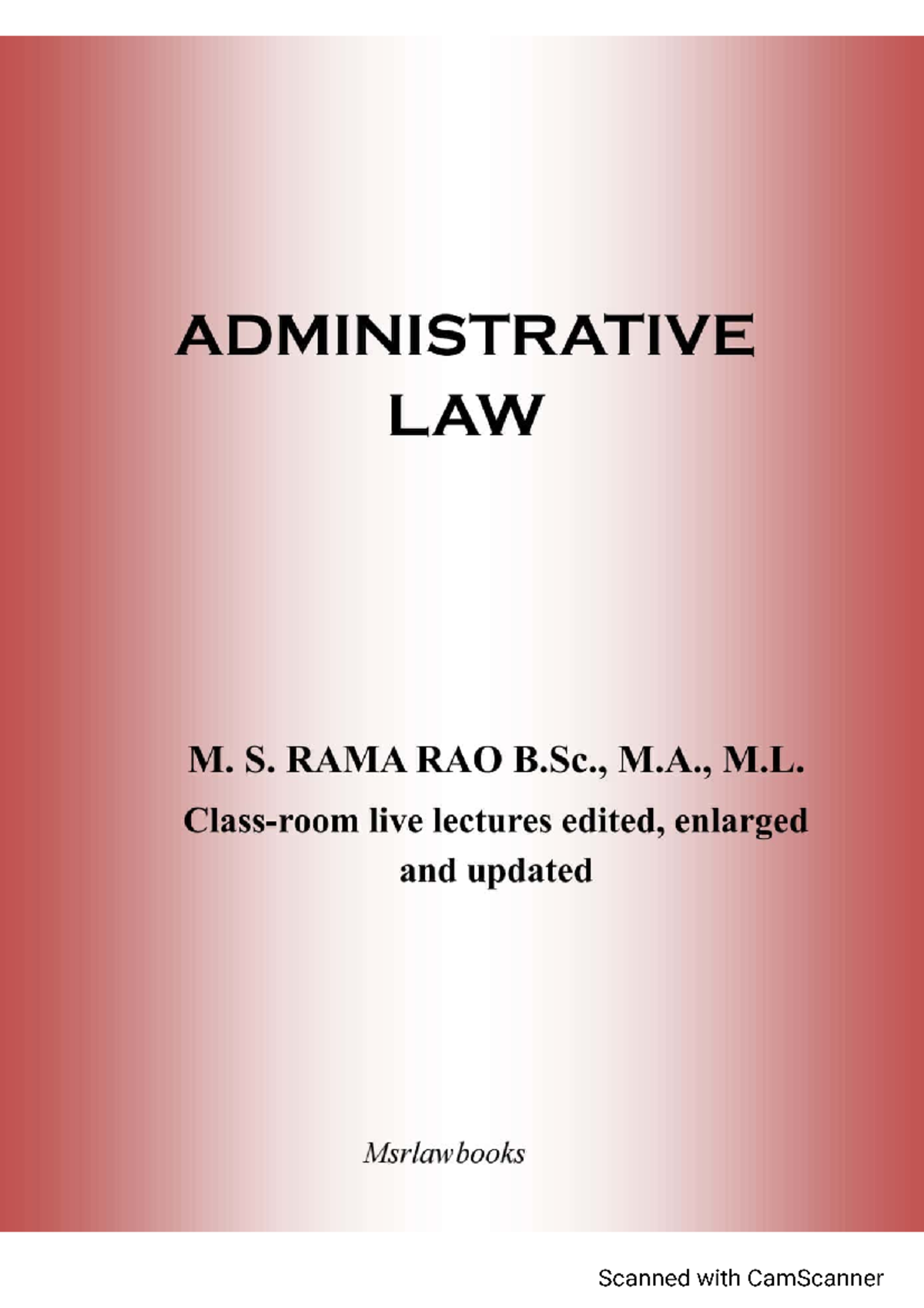 Administrative LAW(english Printed Notes) - Llb 3 Years - Studocu