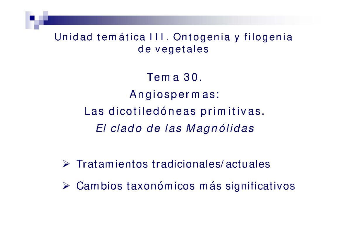 Magnólidas-Tema 30 - diapositivas de clase de ampliación de botánica ...