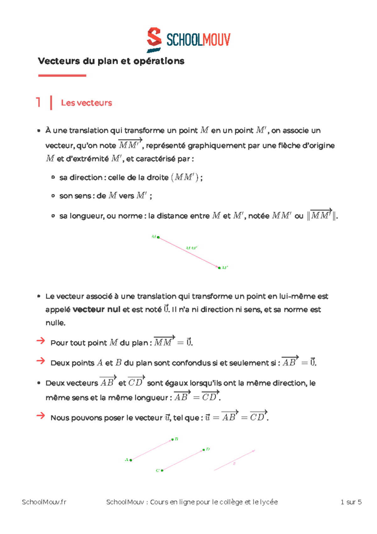 Les-vecteurs-du-plan fiche-de-revision 2 - Vecteurs du plan et ...