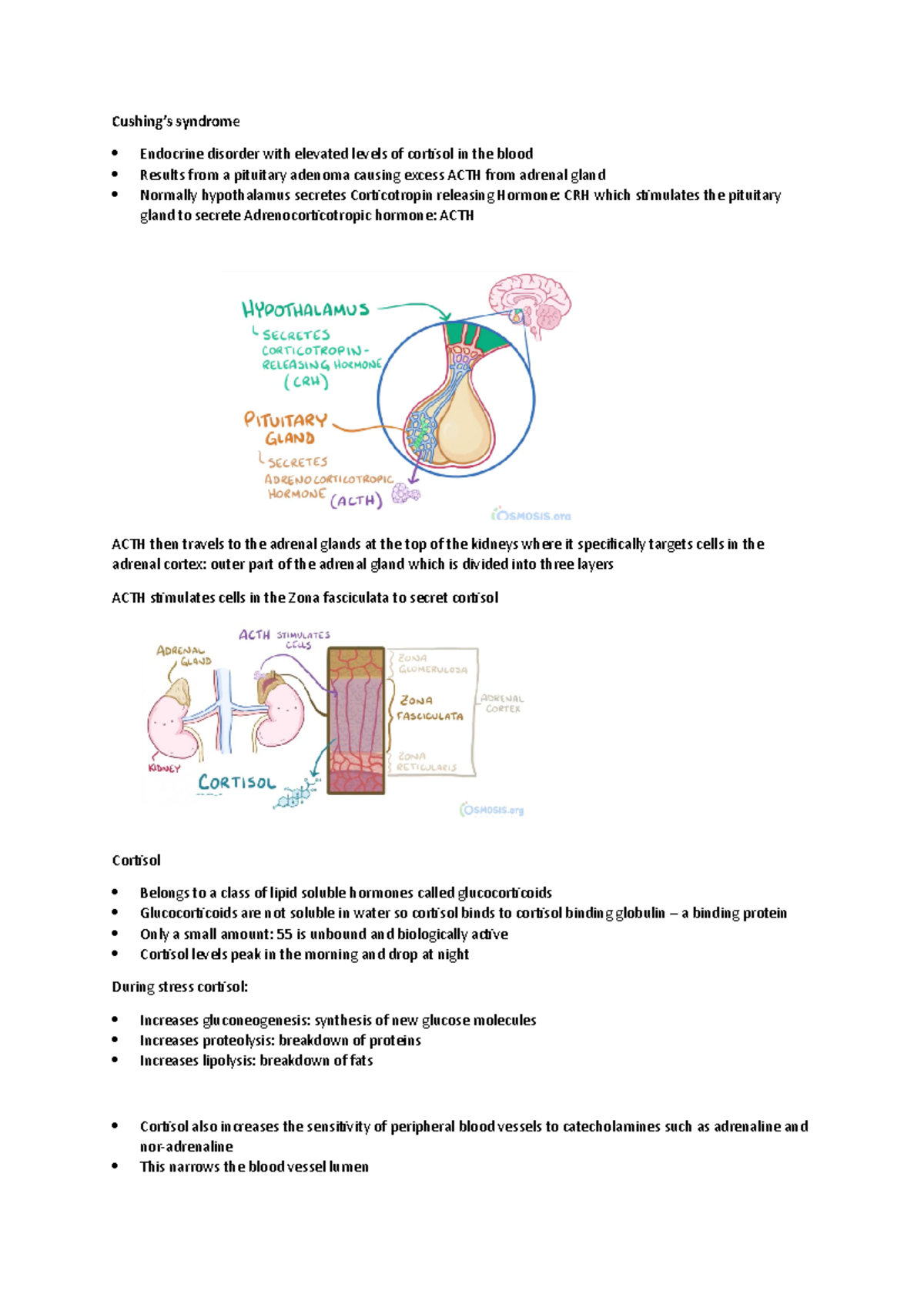 Cushings syndrome - Lecture notes 4 - Cushing’s syndrome Endocrine ...