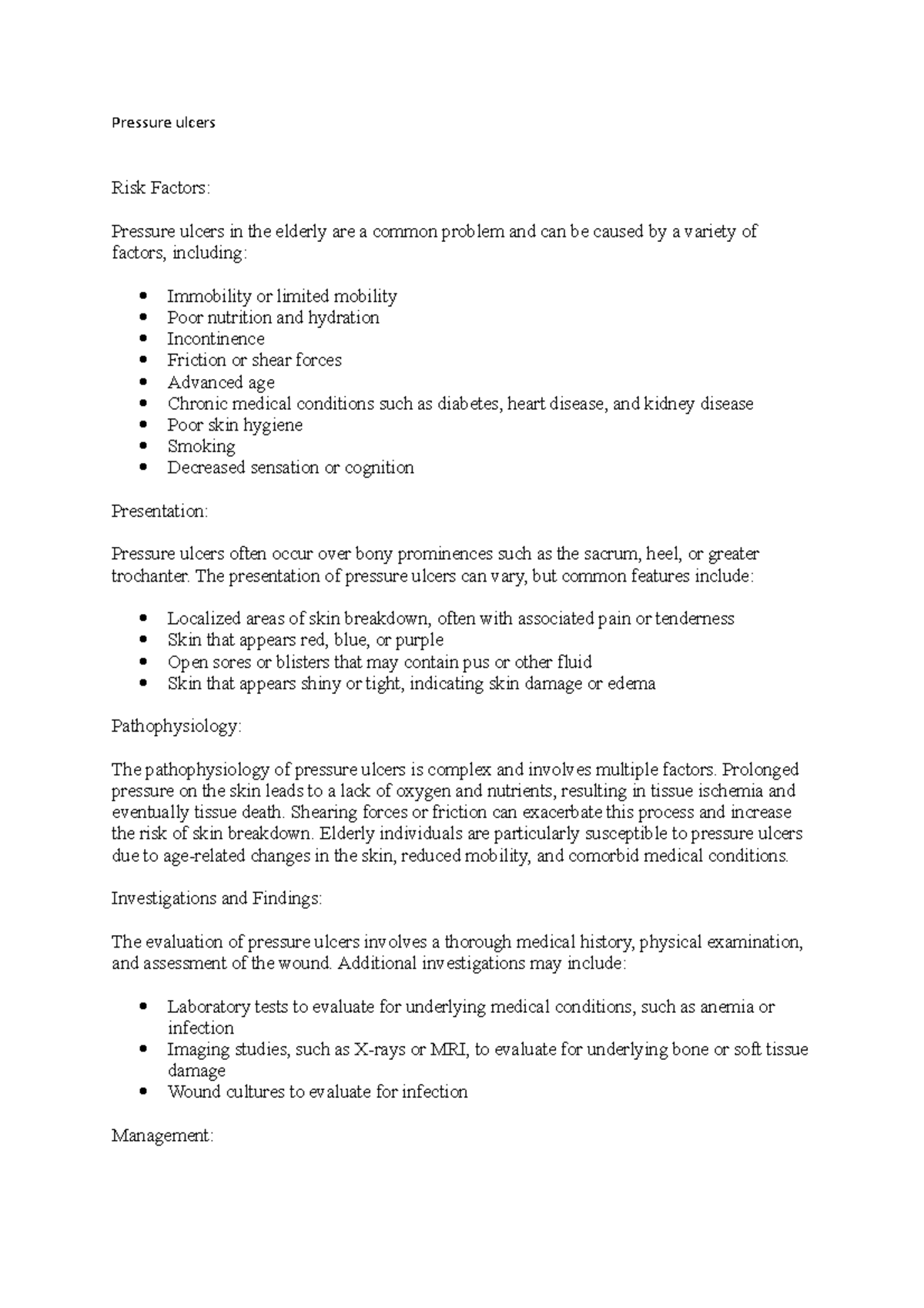 Pressure ulcers - level a and b pathologies in geriatrics for fourth ...