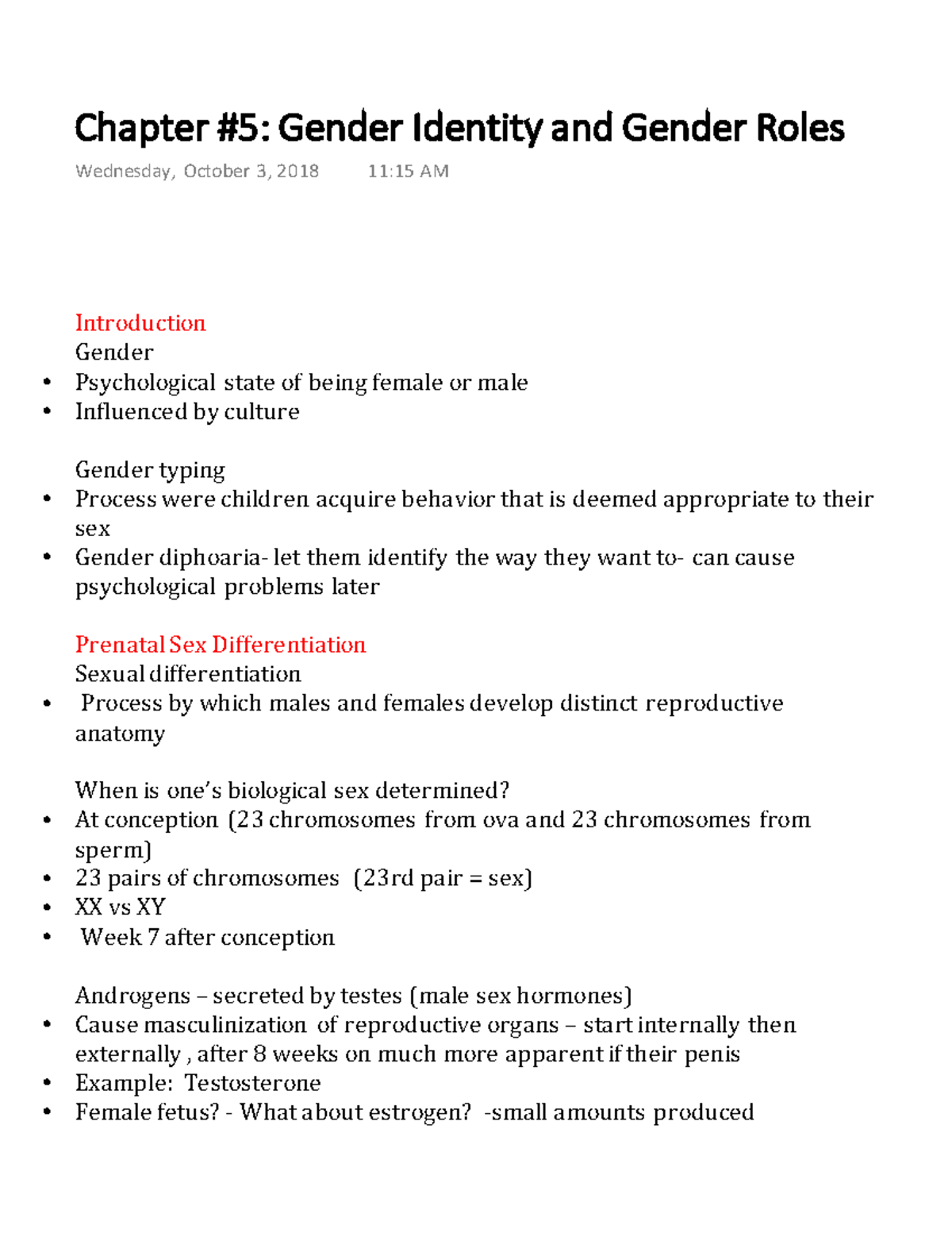 Collab 2D03- Chapter 5- Gender Identity and Gender Roles - Chapter ...