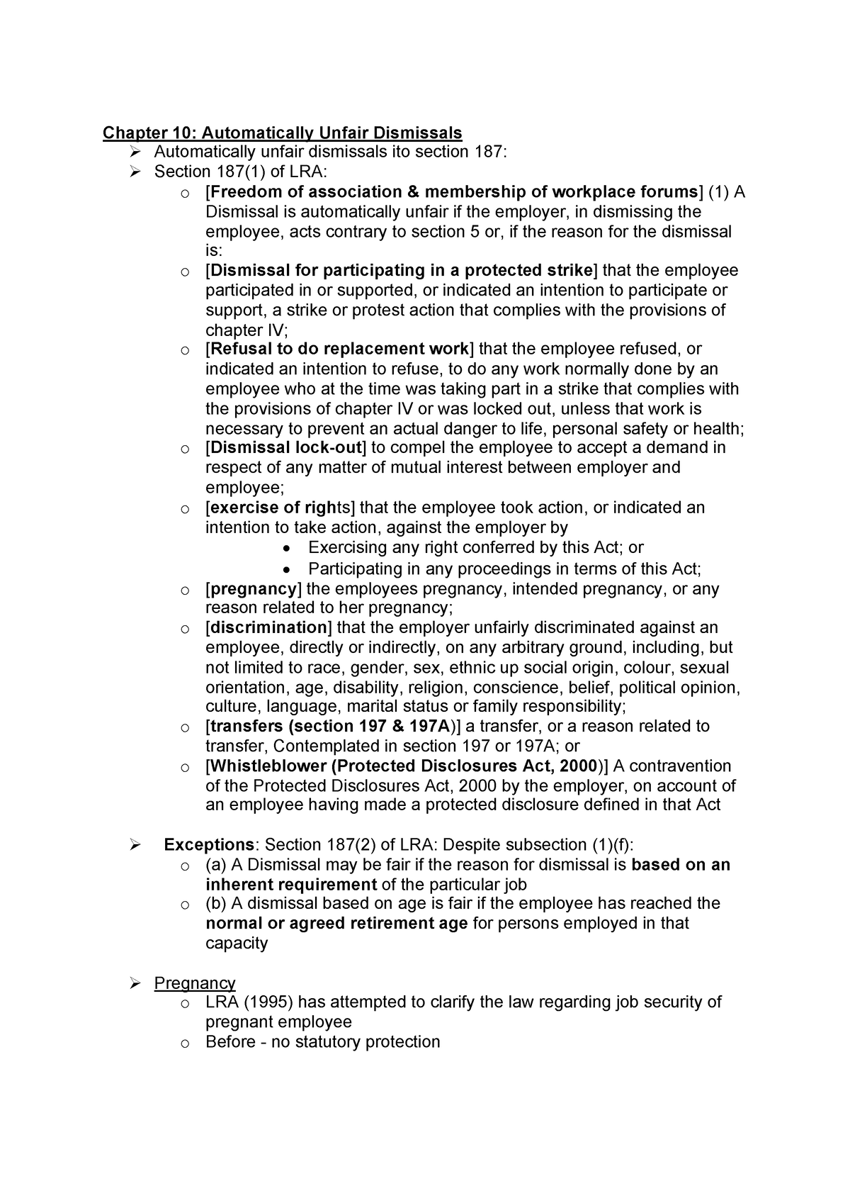 Chapter 10 Automatically Unfair Dismissals - Chapter 10: Automatically ...