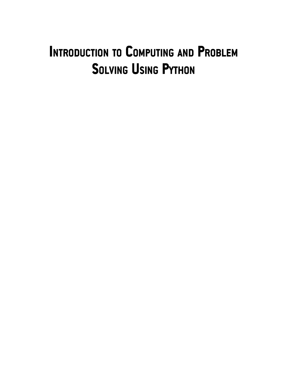 the essence of computational problem solving in python