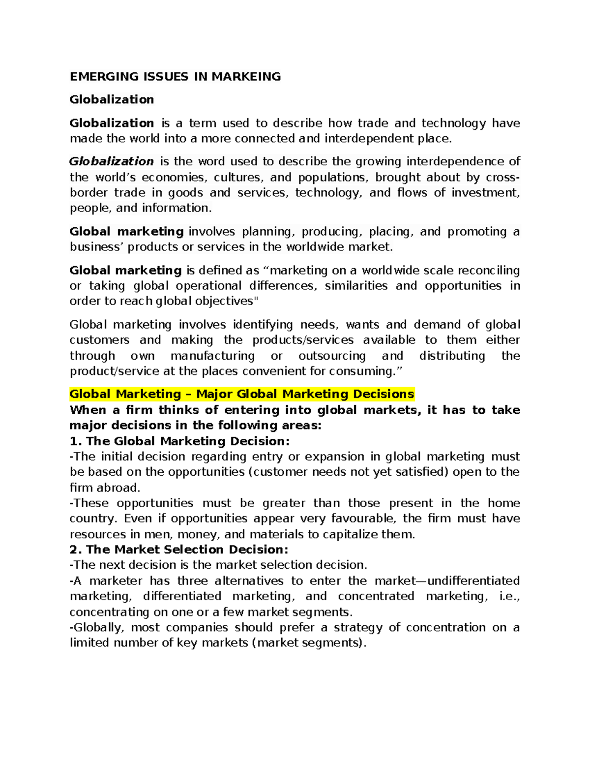 Topic 7- Emerging Issues IN Marketing - EMERGING ISSUES IN MARKEING ...