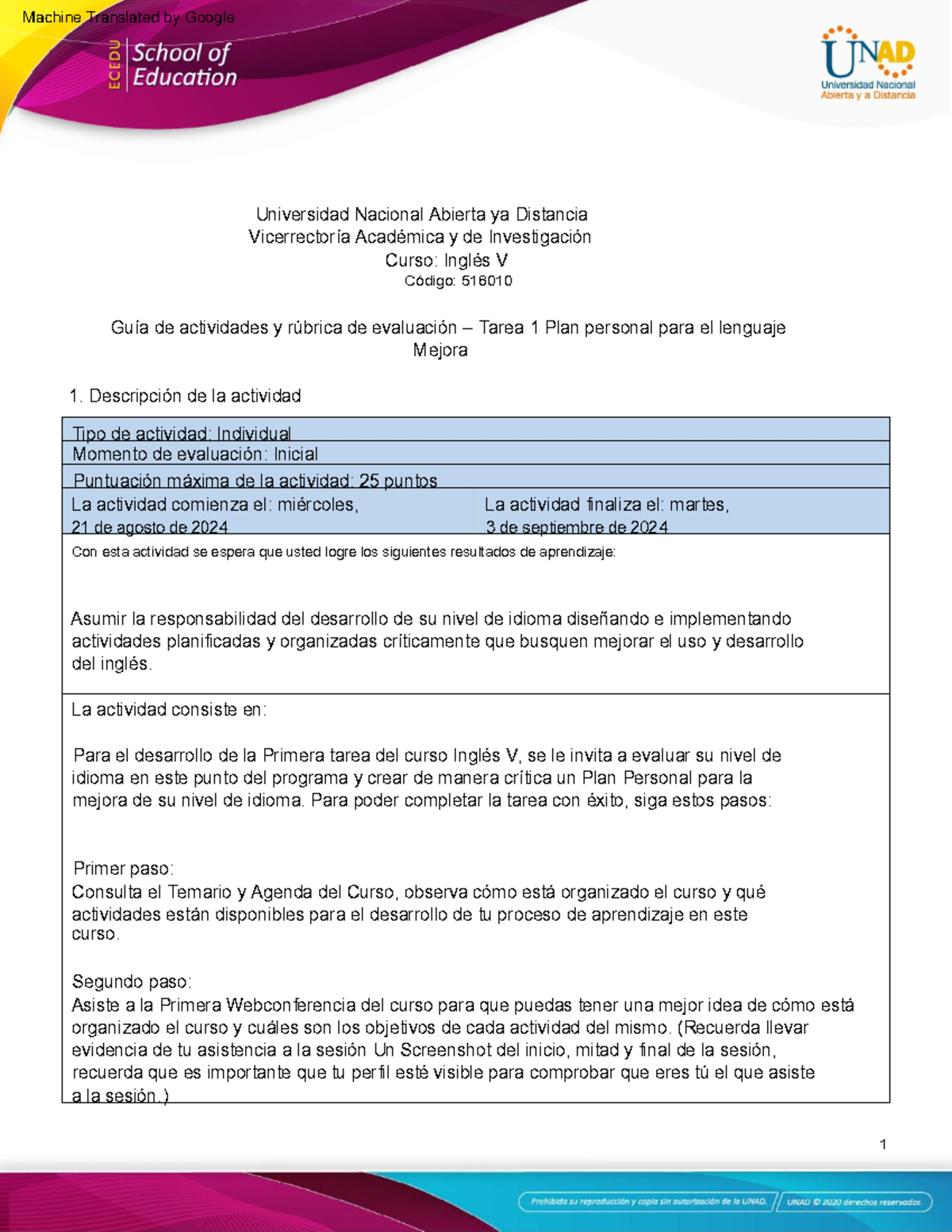 Task 1 Personal Plan For Language Improvement