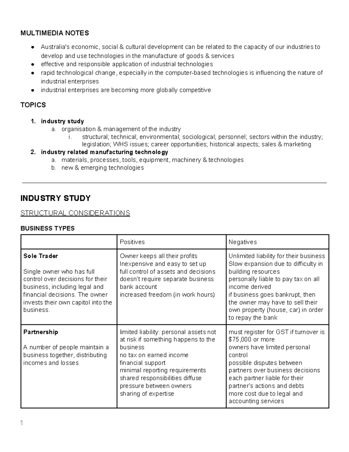 Hsc multimedia notes MULTIMEDIA NOTES Australia's economic, social & cultural development