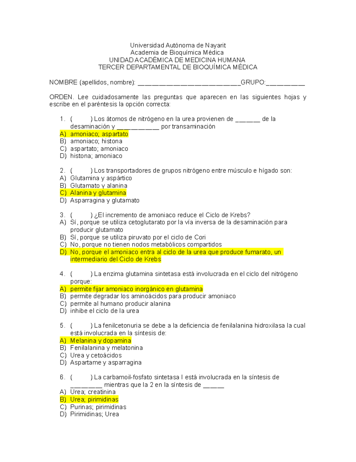 3 Parcial De Bioquímica - Universidad Autónoma De Nayarit Academia De ...