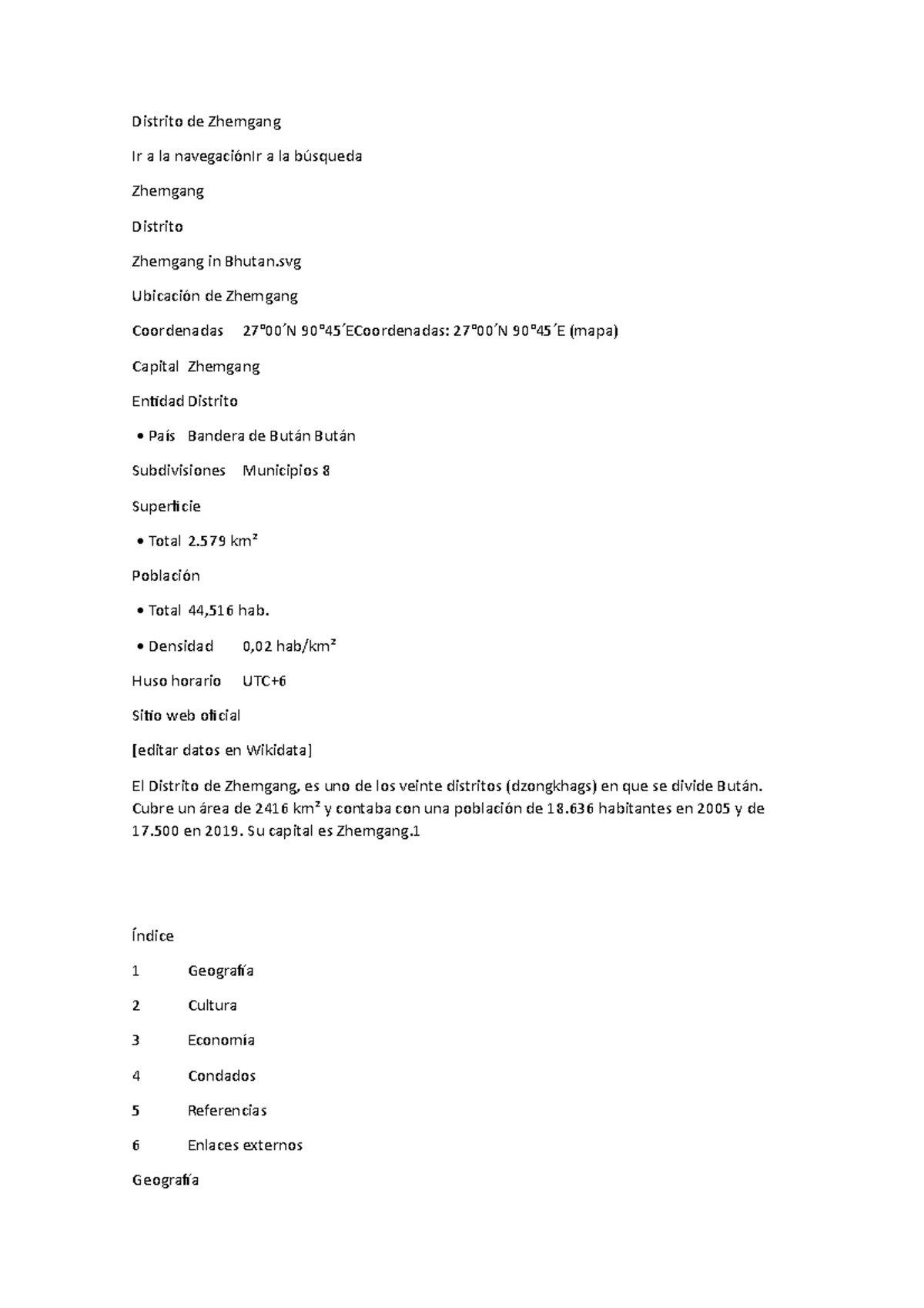 Distrito de Zhemgang apuntes de lectura para universidad Distrito de
