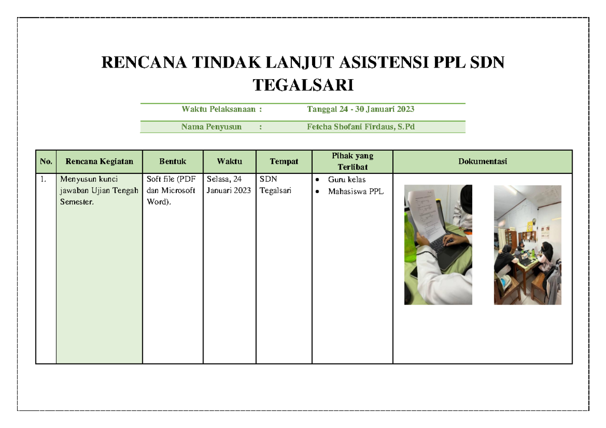 Rencana Tindak Lanjut (RTL) Asistensi - RENCANA TINDAK LANJUT ASISTENSI ...