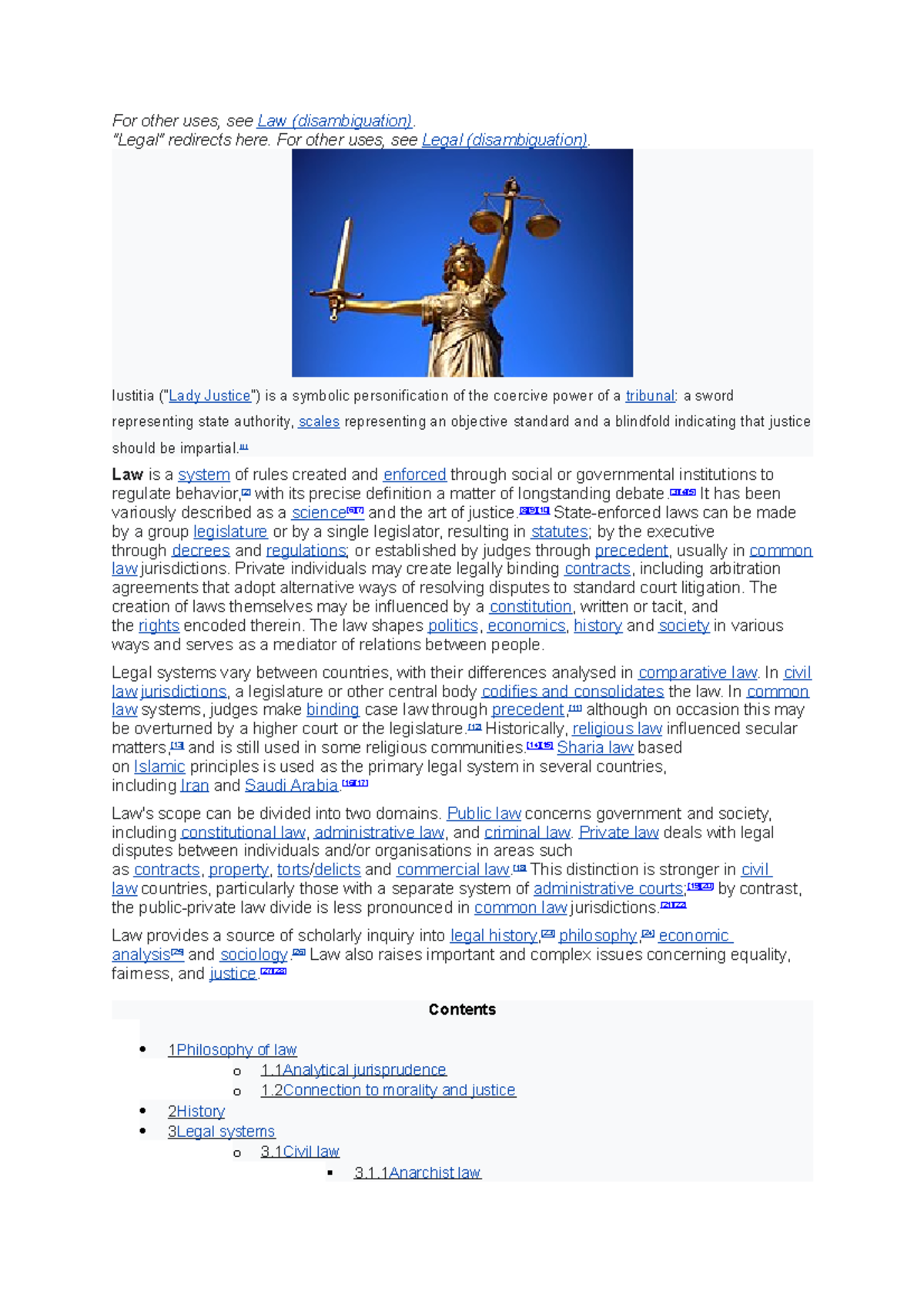 Legal Analysis and critique- in-depth - For other uses, see Law ...