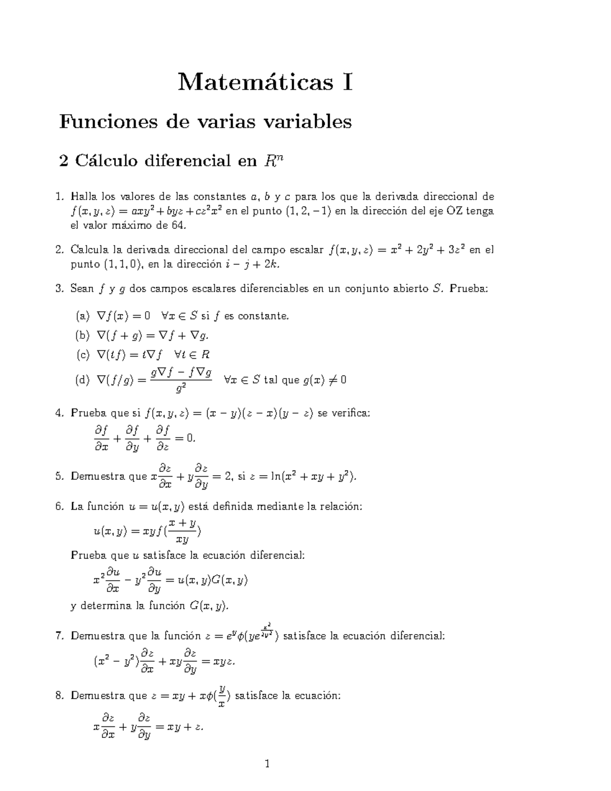 Calculo Diferencial En Rn Studocu