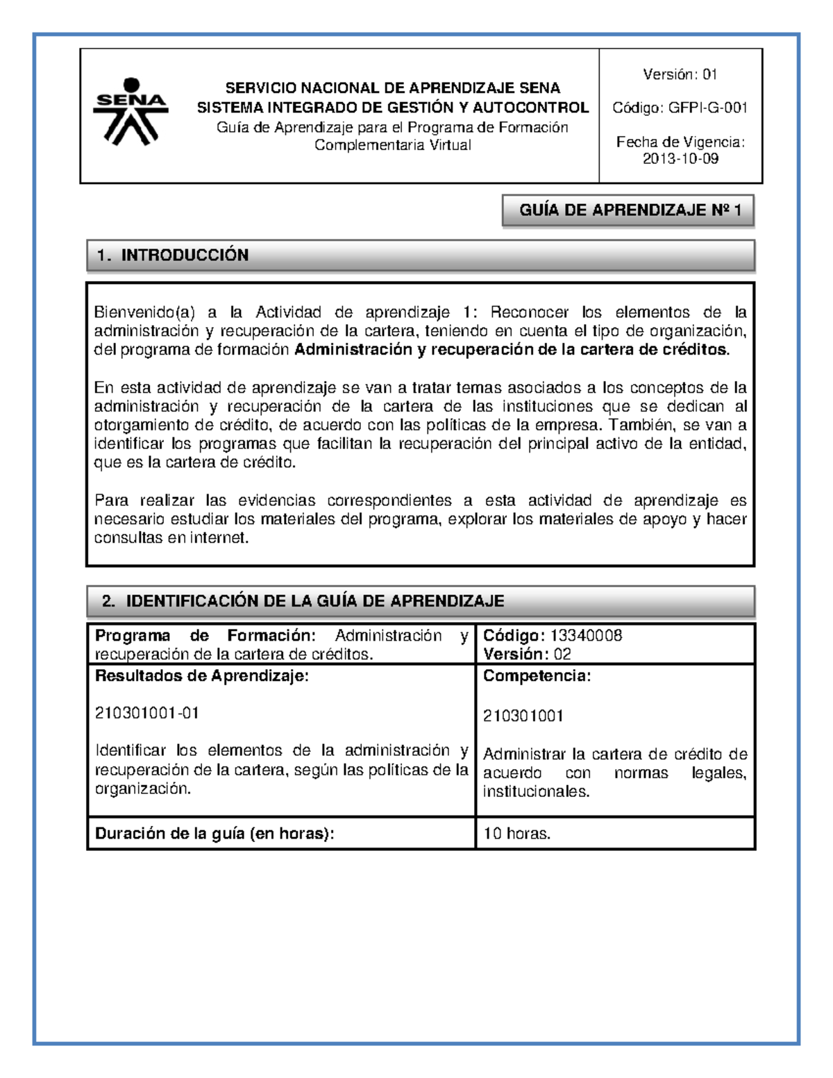 Guia Aprendizaje 1 SENA - SERVICIO NACIONAL DE APRENDIZAJE SENA SISTEMA ...