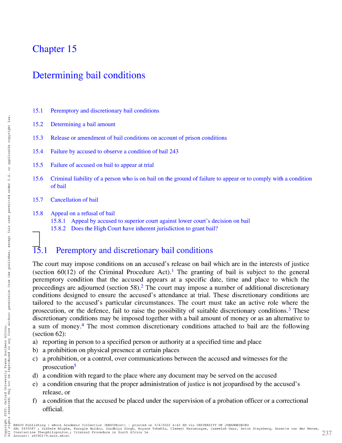 Criminal Procedure PART 3 Chapter 15 - 237 F) E) D) C) B) A) 15 ...