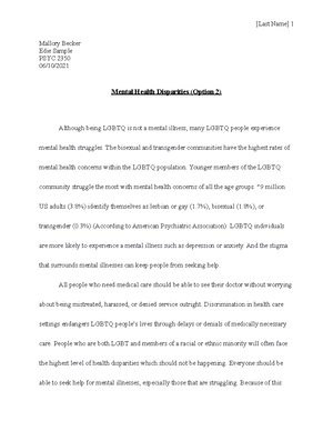 Mental-Health-Facts-for- Lgbtq - Mental Health Disparities: LGBTQ LGBTQ ...
