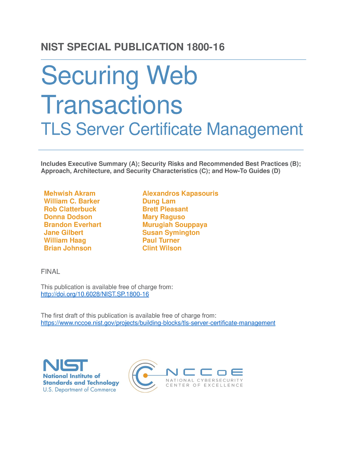 NIST.SP.1800-16 - NIST SPECIAL PUBLICATION 1800- Securing Web ...