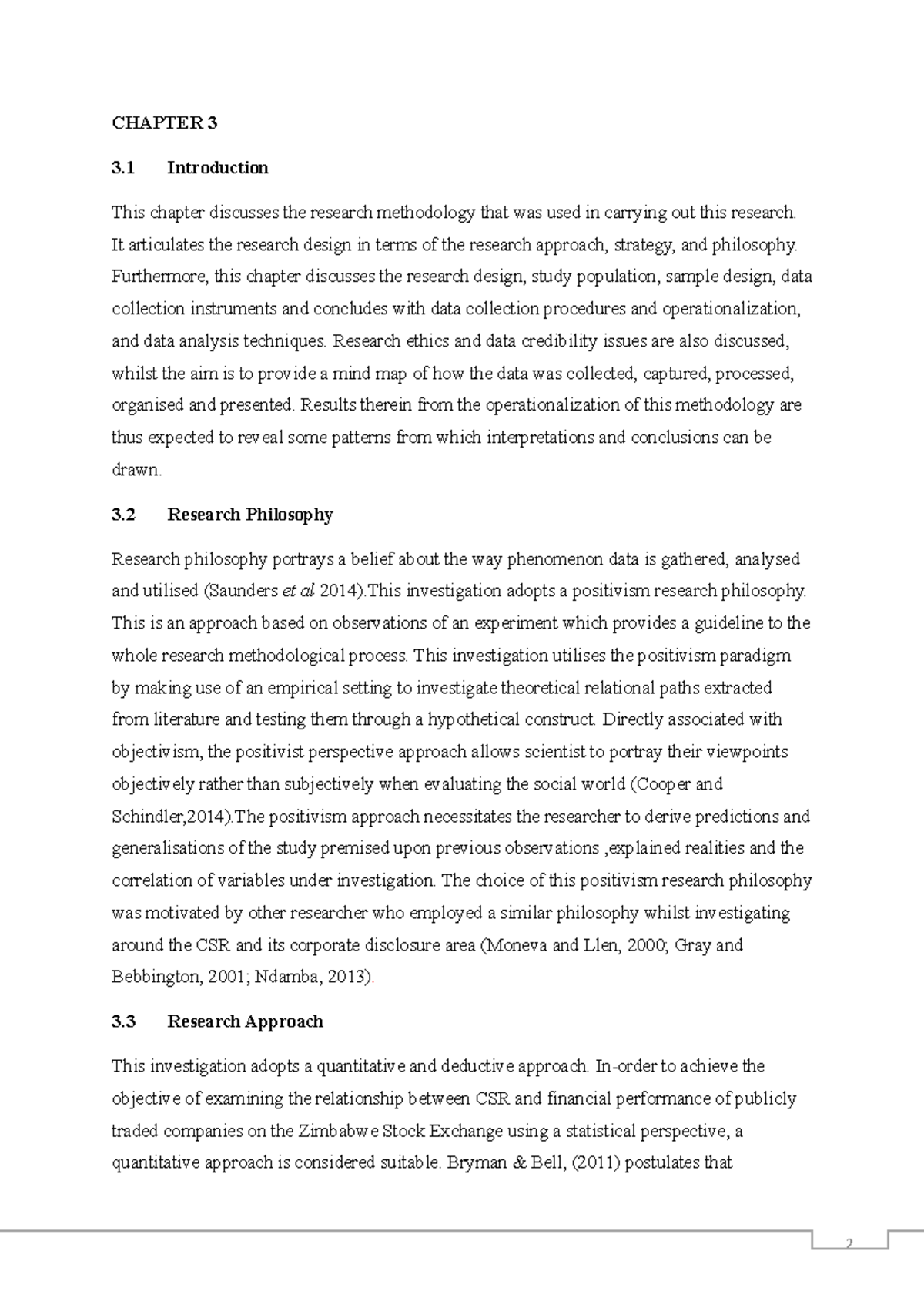 Research Methodology Chapter - CHAPTER 3 3 Introduction This chapter ...