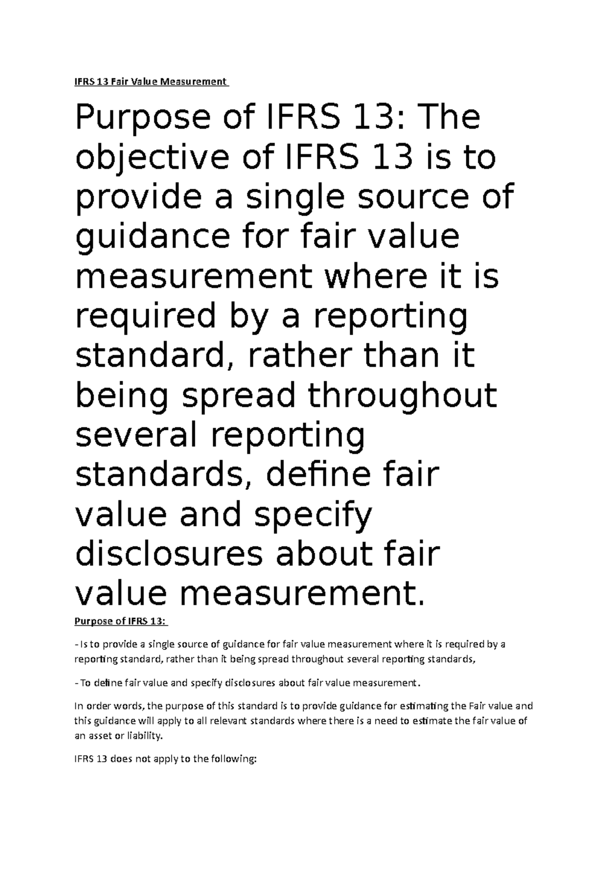 IFRS 13 Fair Value Measurement Defines Fair Value As The Price That ...