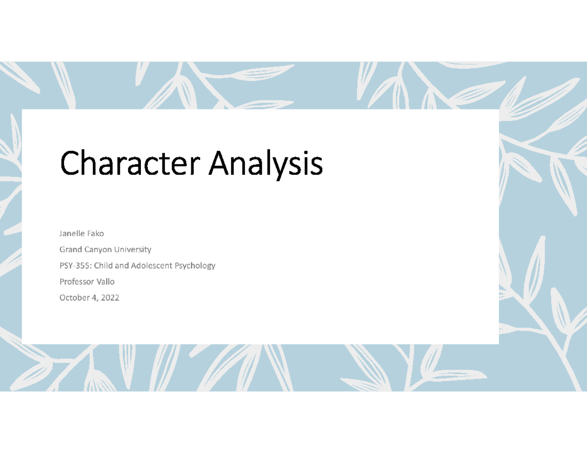 character analysis powerpoint presentation