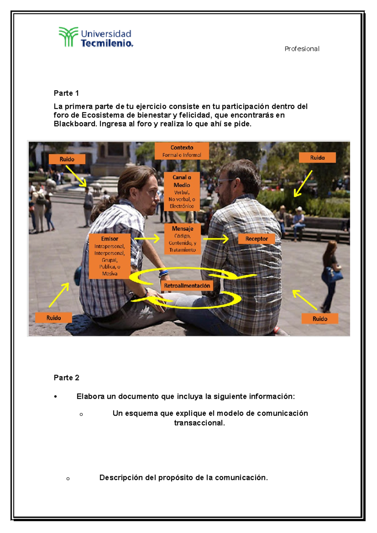 Work ejercicio 1 - Comuncacion - Parte 1 La primera parte de tu ...
