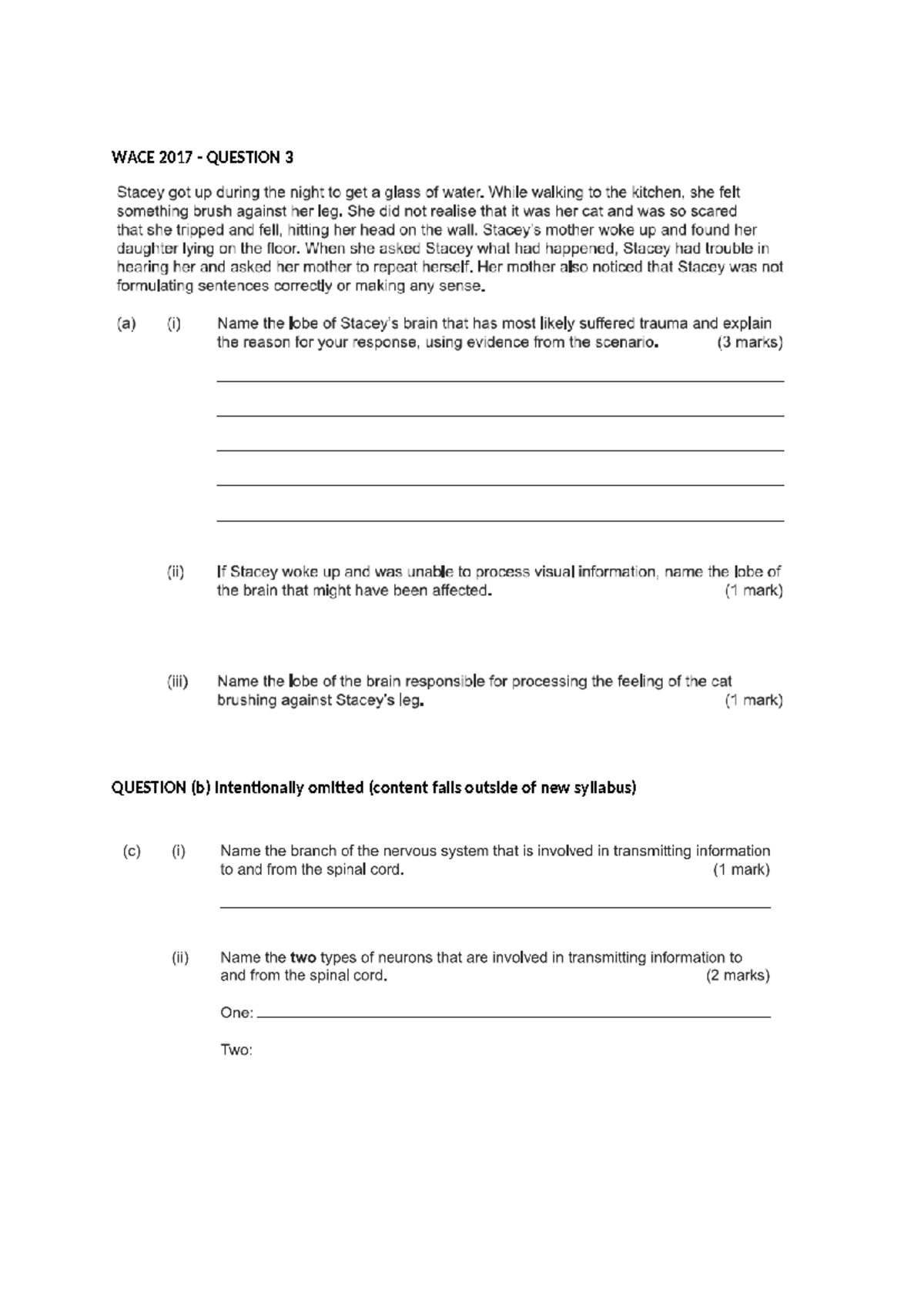 WACE 2017 Q3 - practice papers - WACE 2017 - QUESTION 3 QUESTION (b ...