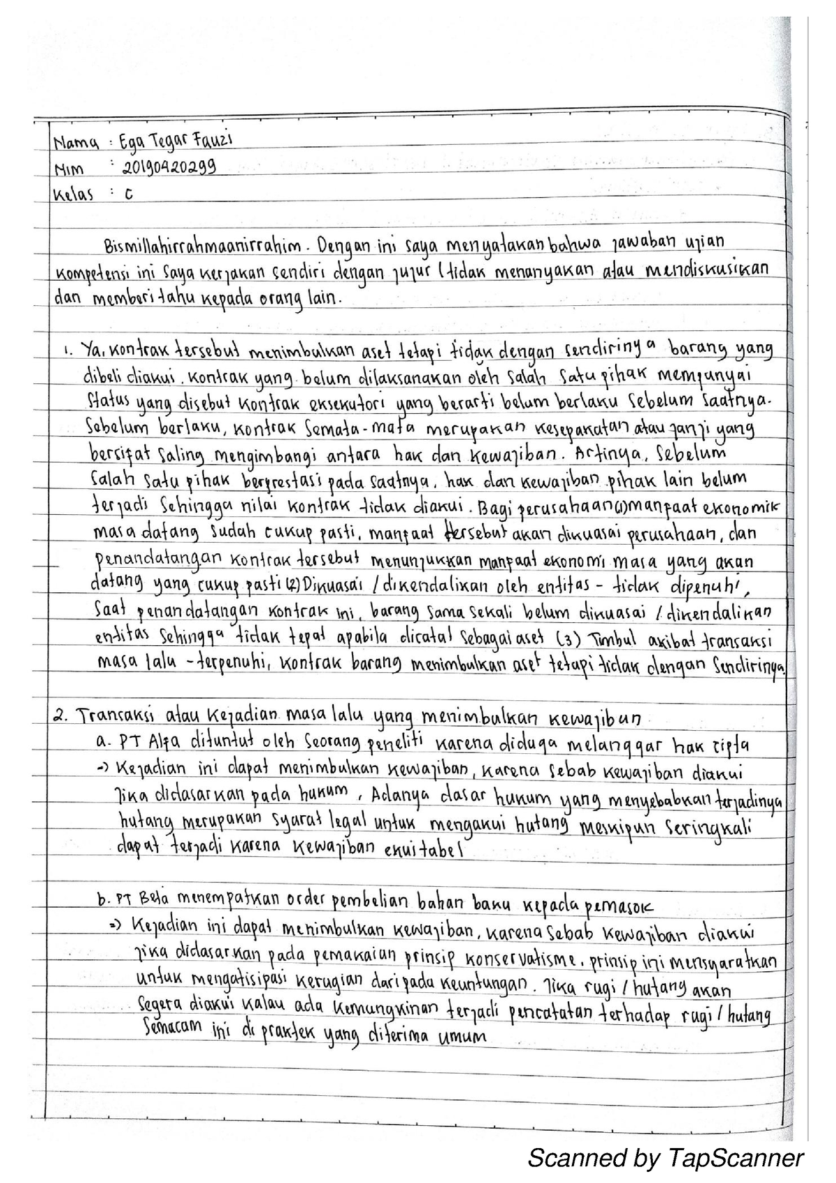 2019 0420299 - Ega Tegar Fauzi - C - Akuntansi Keuangan - Scanned by ...