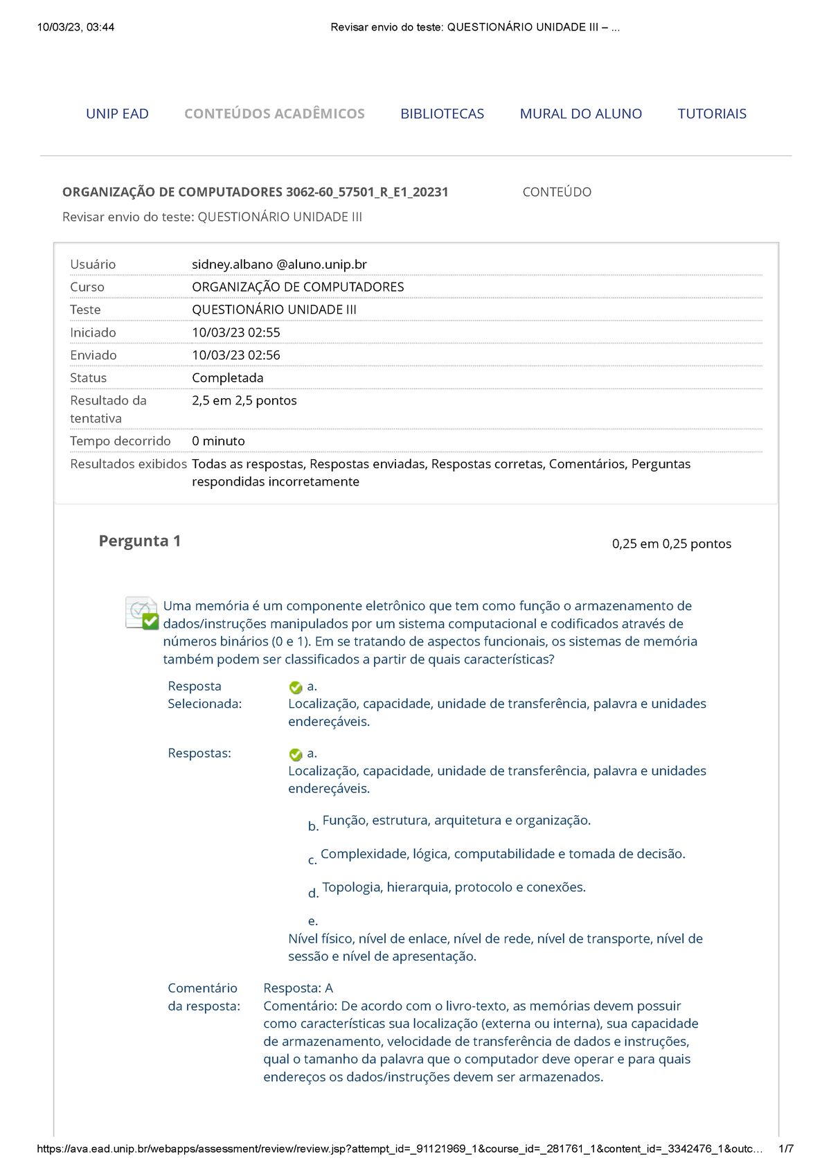 Revisar Envio Do Teste Questionario Unidade III .. - Revisar Envio Do ...