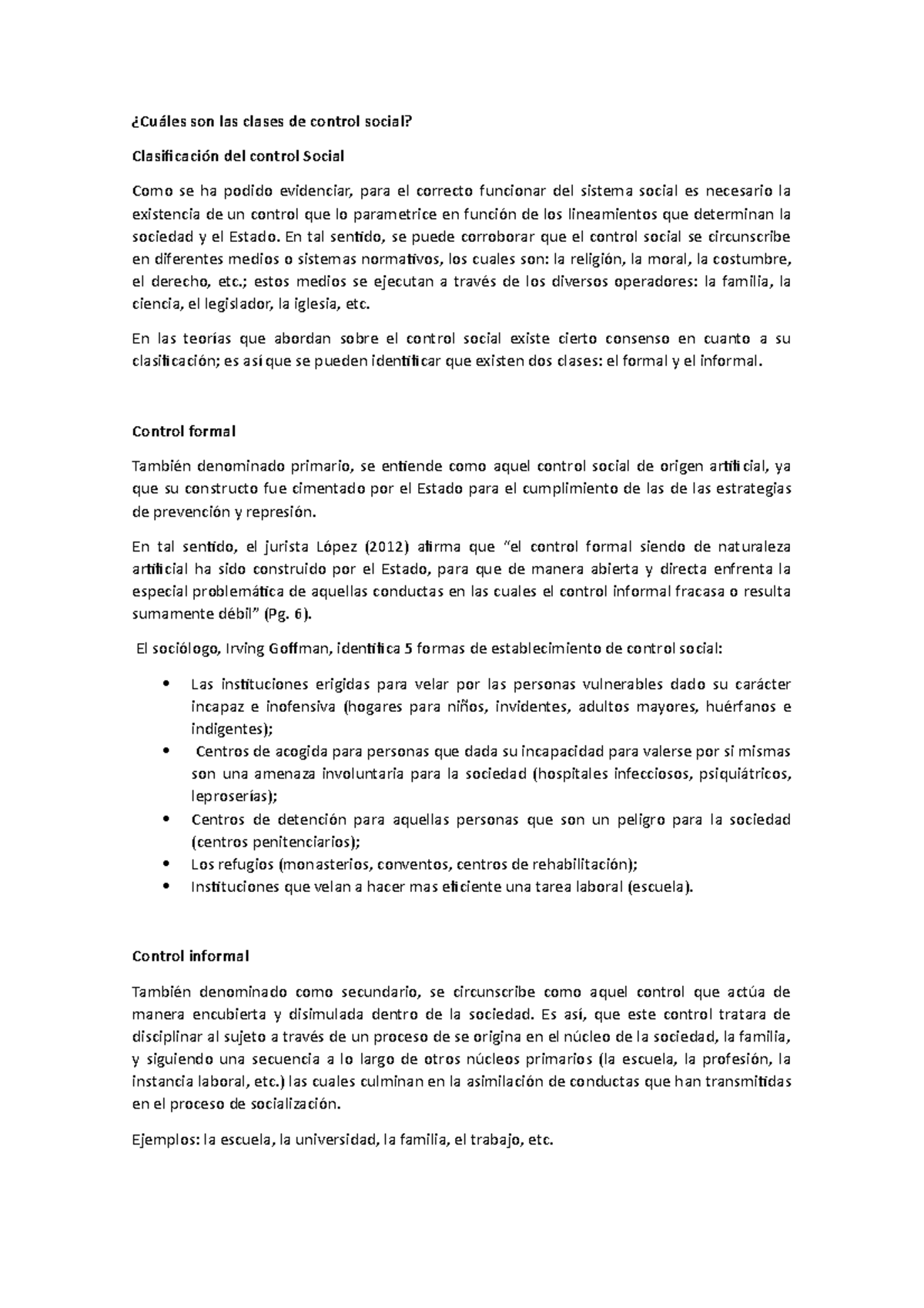 Cuáles son las clases de control social - ¿Cuáles son las clases de ...