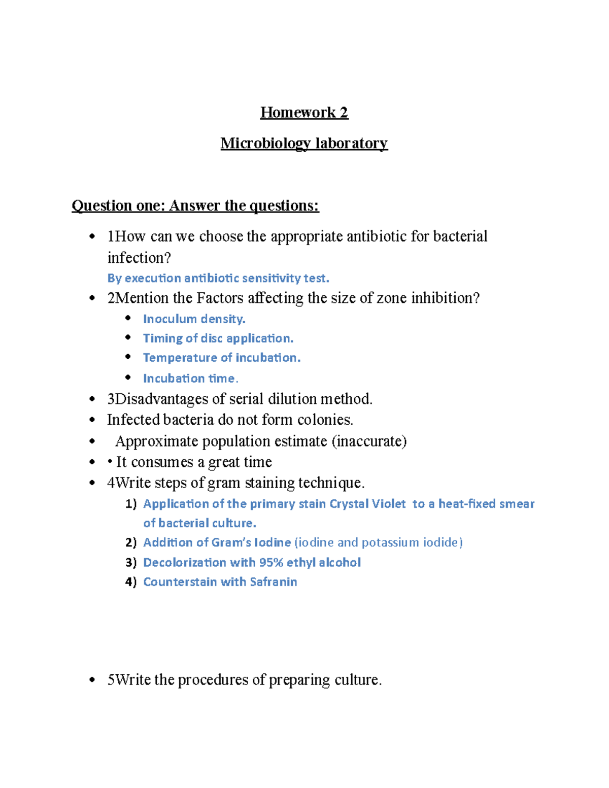 PharmaceuticalMicrobiologylabassignment2 Homework 2 Microbiology laboratory Question one