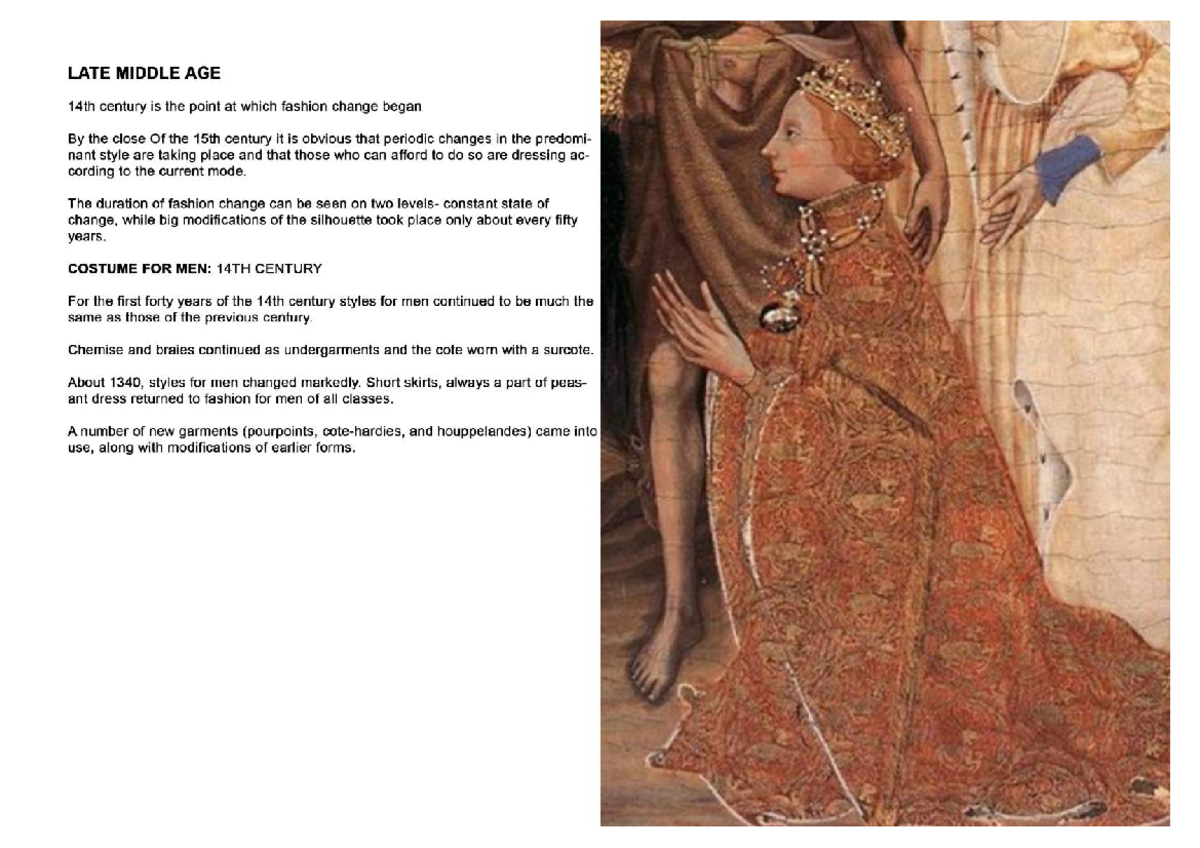 World Costume- Module 4- Late middle age - Fashion designing and ...